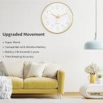 Foxtop 12-Inch Gold Silent Wall Clock