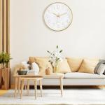 Foxtop 12-Inch Gold Silent Wall Clock