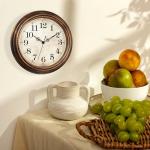 Vintage 12 Inch Silent Wall Clock in Bronze