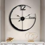 Large Silent Black Metal Wall Clock