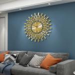 Gold 23.6-Inch Large Silent Wall Clock with Crystals