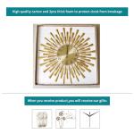 Gold 23.6-Inch Large Silent Wall Clock with Crystals