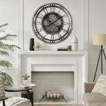 Large Industrial Wall Clock with Moving Gears