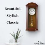 Stylish Silent Wooden Pendulum Wall Clock