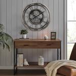 Large Industrial Wall Clock with Moving Gears