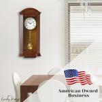 Stylish Silent Wooden Pendulum Wall Clock