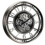 Large Industrial Wall Clock with Moving Gears