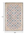 Blue and Taupe Handmade Boho Area Rug - 9' x 12