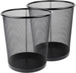 Black Mesh Round Trash Cans - 2-Pack 4.5 Gallon