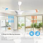 Reiga 52-Inch Modern Ceiling Fan with Remote
