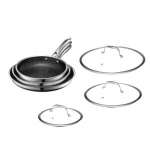 HexClad 6-Piece Hybrid Nonstick Fry Pan Set