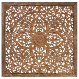 Rustic Super King Carved Mandala Headboard Panels