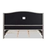 Marcella King Upholstered Shelter Headboard in Silver Grey