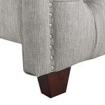 Marcella King Upholstered Shelter Headboard in Silver Grey