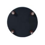 Navy Button Tufted Round Storage Ottoman