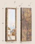 Nicetree LED Mirror Jewelry Cabinet in Rustic Brown