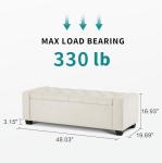 Ivory Storage Ottoman Bench with Safety Hinges