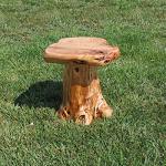 Natural Cedar Stump Stool and Side Table