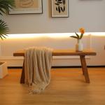 Rustic Farmhouse Wooden Entryway Bench – 31.5in