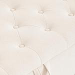 Large Beige Wood and Foam Storage Bench