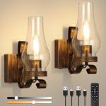 Battery Operated Rustic Wall Sconces Set of 2