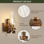 Battery Operated Rustic Wall Sconces Set of 2