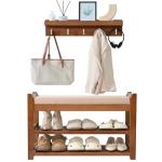 PETKABOO Entryway Shoe Rack with Coat Rack Bench