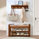 PETKABOO Entryway Shoe Rack with Coat Rack Bench