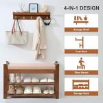 PETKABOO Entryway Shoe Rack with Coat Rack Bench