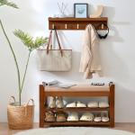 PETKABOO Entryway Shoe Rack with Coat Rack Bench