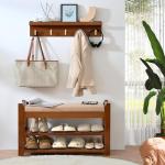PETKABOO Entryway Shoe Rack with Coat Rack Bench