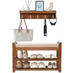 PETKABOO Entryway Shoe Rack with Coat Rack Bench