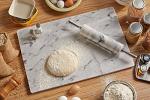 White Marble Pastry Board 16x20 Inch with Rubber Feet