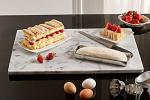 White Marble Pastry Board 16x20 Inch with Rubber Feet