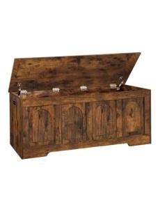 Wood Storage Bench with Safety Hinges, 120 cm