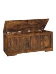 Wood Storage Bench with Safety Hinges, 120 cm