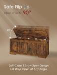 Wood Storage Bench with Safety Hinges, 120 cm