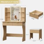 LED Vanity Desk with Storage and Chair