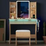 LED Vanity Desk with Storage and Chair