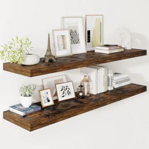 Rustic 12" Deep Floating Shelves - Set of 2