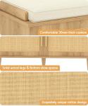 Rattan Shoe Storage Bench with Cushion and Doors