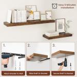 Rustic 12" Deep Floating Shelves - Set of 2