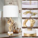 Set of 2 Modern Sculptural Table Lamps with USB Ports