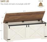 Hzuaneri 47.2" Wooden Storage Chest with Lift-Top