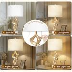 Set of 2 Modern Sculptural Table Lamps with USB Ports