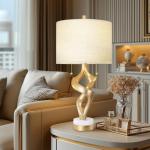 Set of 2 Modern Sculptural Table Lamps with USB Ports