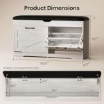 VitoEone White Storage Bench with Cushion