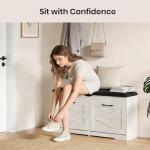 VitoEone White Storage Bench with Cushion