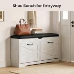 VitoEone White Storage Bench with Cushion