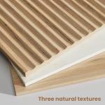 Set of 2 Modern Marble-Look Nightstands with Charging